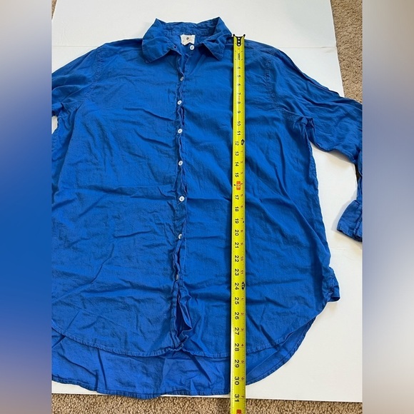 Sundry Button Up Adjustable Sleeve Top Blue Size 3 Large - Picture 5 of 9